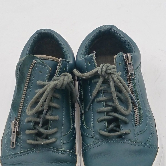 Vans Forrest Green Leather Unisex Women's 8/ Men 6.5 Zipper Sneakers 721499‎ - Picture 5 of 8